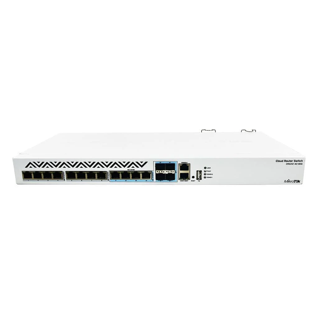 MIKROTIK - ROUTER SWITCH 8 PUERTOS 10G RJ45, 4 COMBO - CRS312-4C+8XG-RM