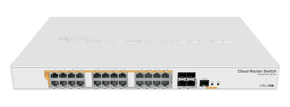 MIKROTIK - ROUTER SWITCH 24 POE, 4SFP+ 10G - CRS328-24P-4S+RM (500 WATTS)